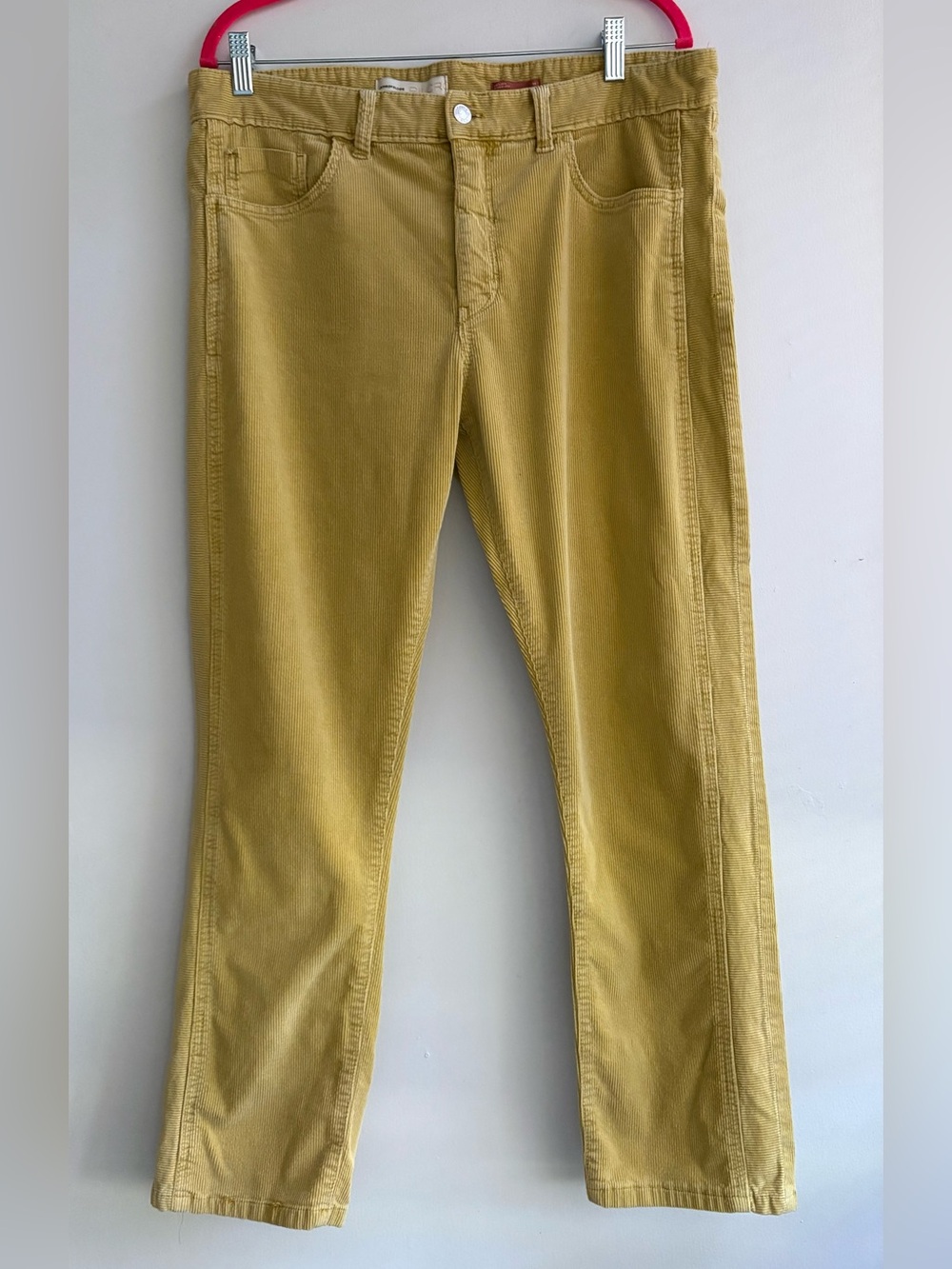 Pilcro Anthropologie Slim Boyfriend Corduroy Pants🔥 size 32 •mustard yellow